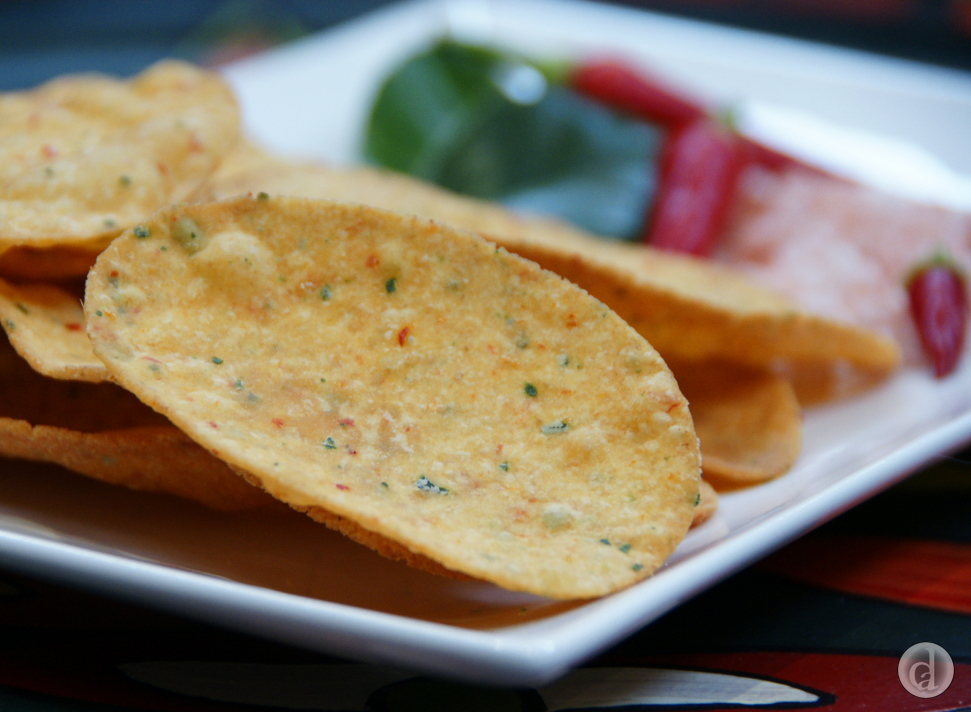 Flavoured with Kaffir lime leaves & chilli