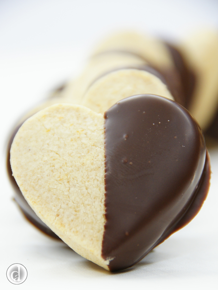 Orange Shortbread Hearts