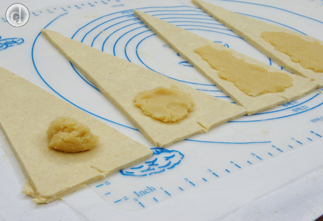 Spreading the almond paste glutenfreecroissant3300011