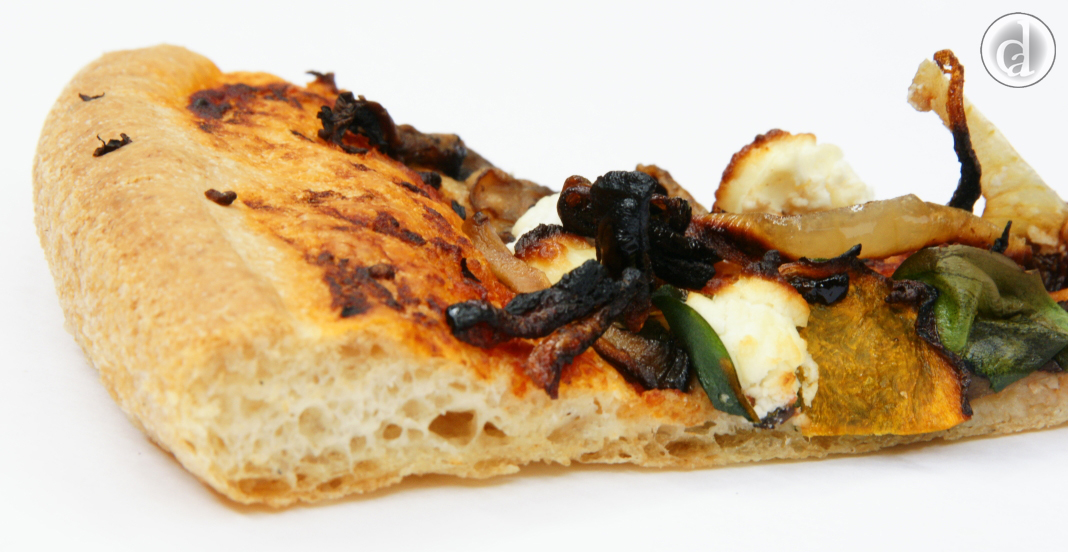 Side view for dryish toppings