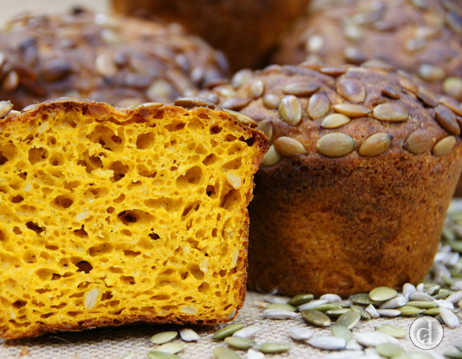 Roasted Pumpkin bread with pepitas & sunflower seeds
