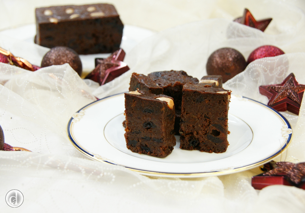 A deliciously moist dark fruitcake