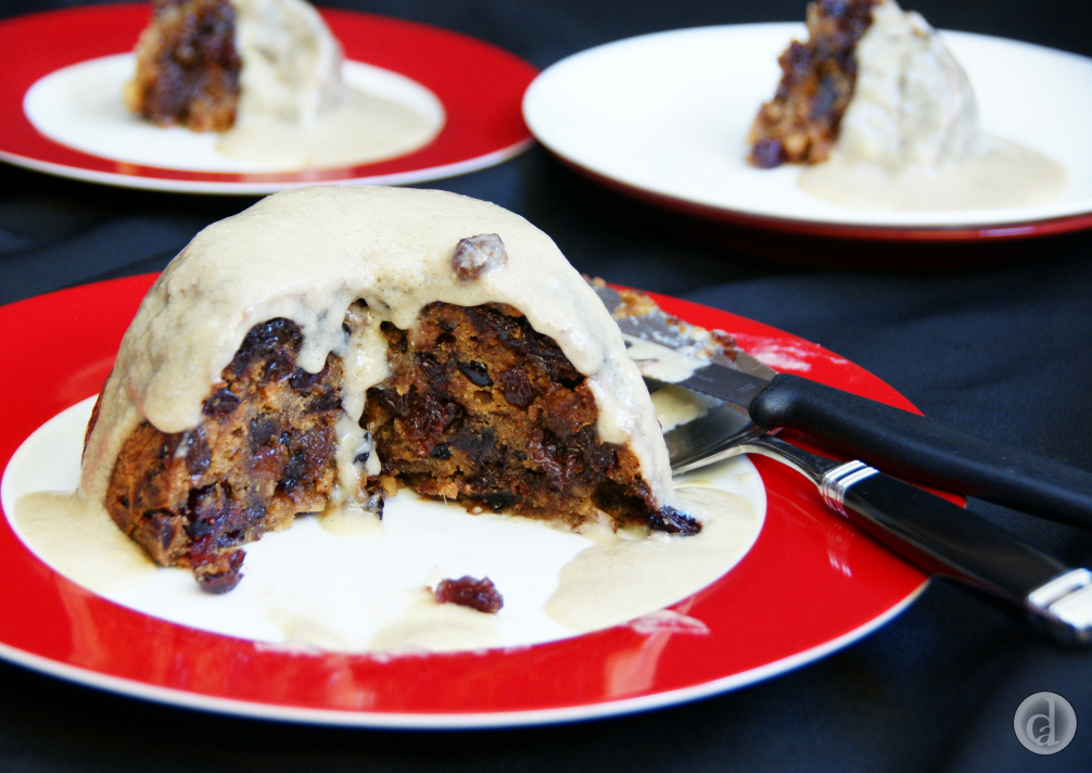 Cointreau fruit pudding with Vanilla bean & honey dairy free custard
