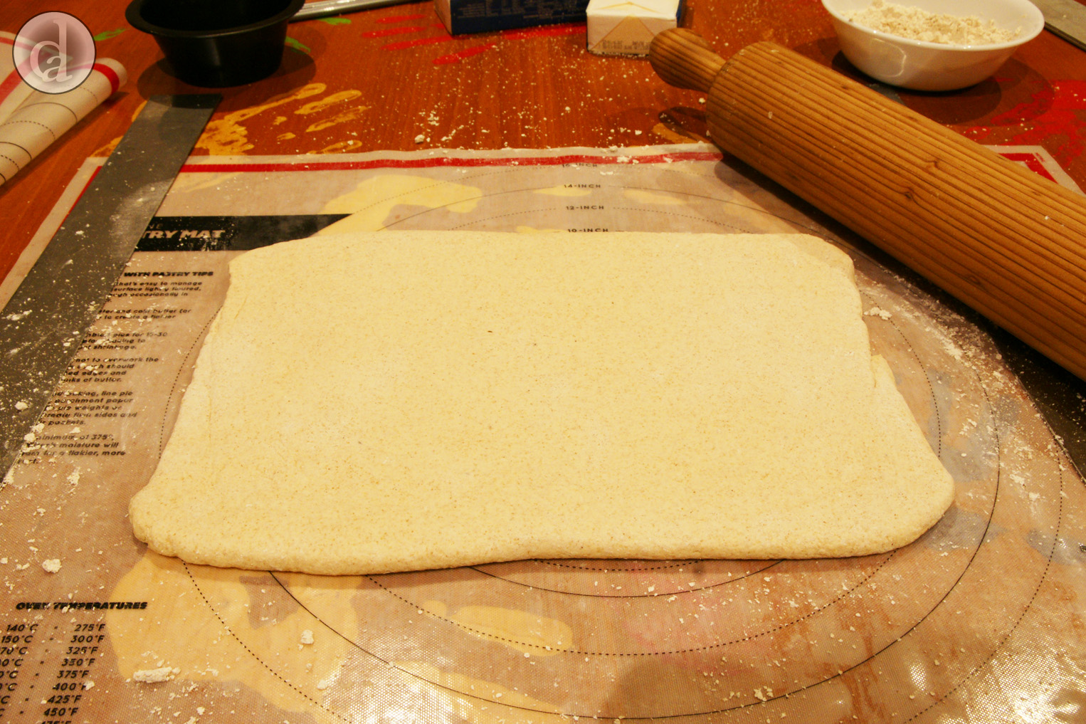 Rolled out before butter is added