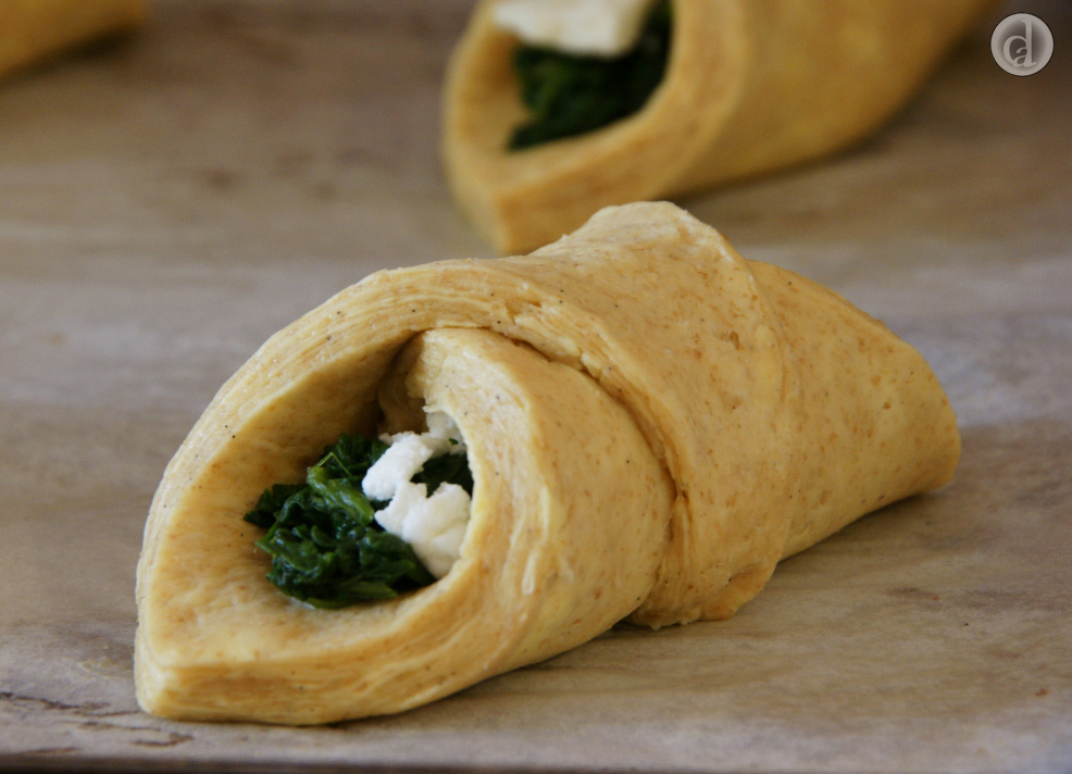 Spinach & chevre Danish ready for proving