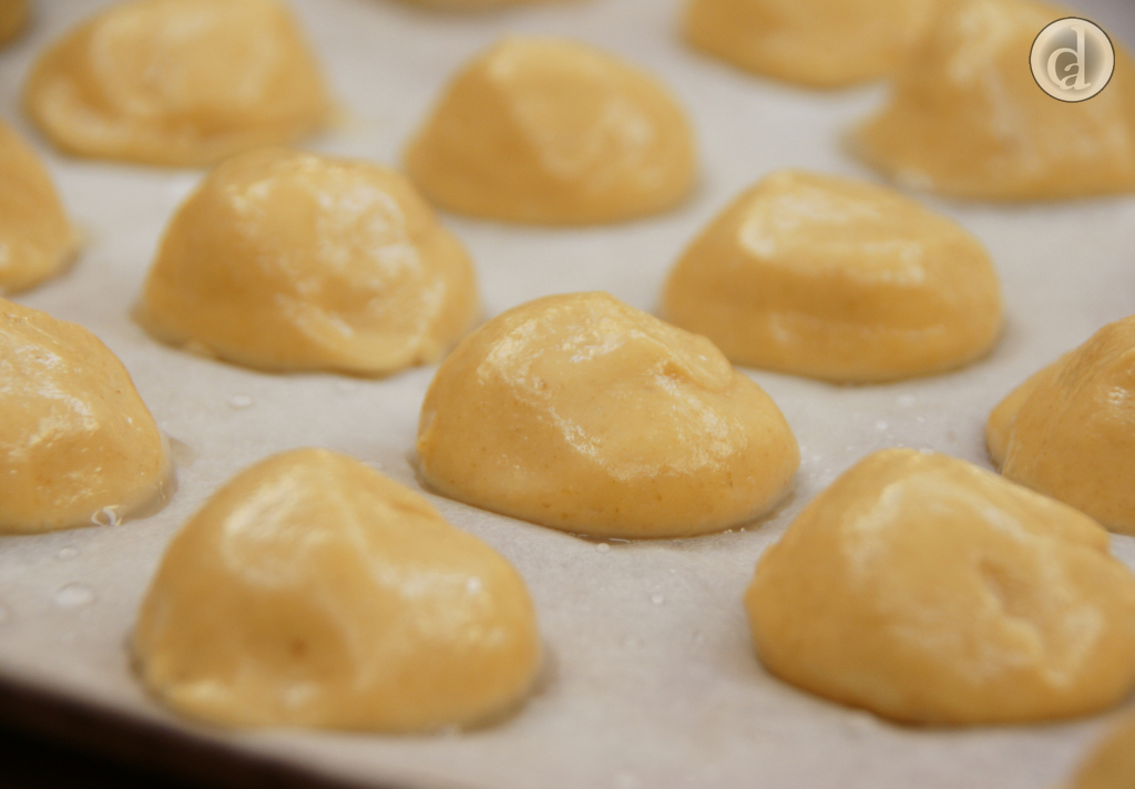 Choux paste ready to be baked