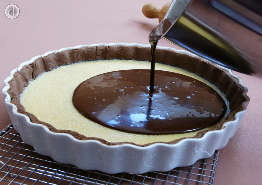 Pouring in dark truffle mix